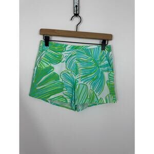 Lilly Pulitzer Green Tropical Leaf Print Shorts Women’s Size 00